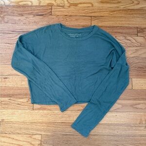 Aeropostale Women's Ribbed Long Sleeve Slouchy Tee